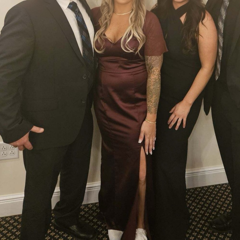 David’s bridal wine bridesmaid dress
